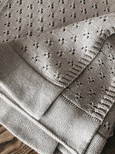 Piper Bug Heritage Knit Blanket - TAUPE