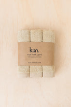 Load image into Gallery viewer, Kiin Wash Cloth 3 Pack - OAT
