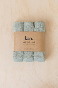 Kiin Wash Cloth 3 Pack - SAGE