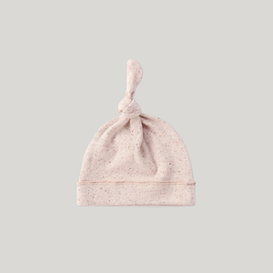 Susukoshi Organic Knotted Hat - BEIGE SPECKLED